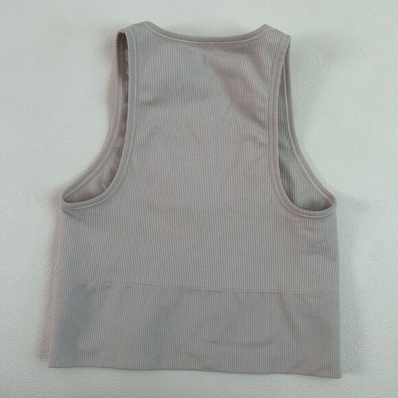 Athleta Ribbed Crop Tank Top Women’s XS Gray V-Neck Sleeveless Activewear - Picture 2 of 5